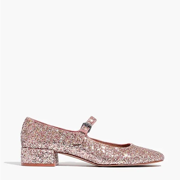 Madewell Shoes - Madewell Delilah Mary Jane In Glitter Pink Sparkle Shoes Size 6.5 NEW